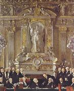 Sir William Orpen A Peace Conference at the Zuai d Orsay china oil painting reproduction